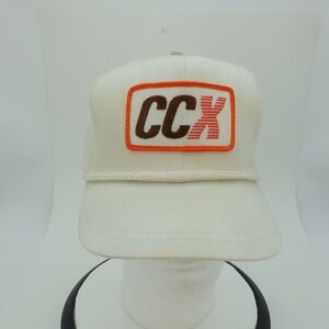 White CCX Trucker Hat Mesh Back Adjustable Strap Snapback Retro Vintage Style